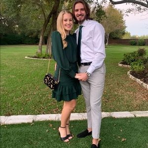 Long puff sleeve mini dress